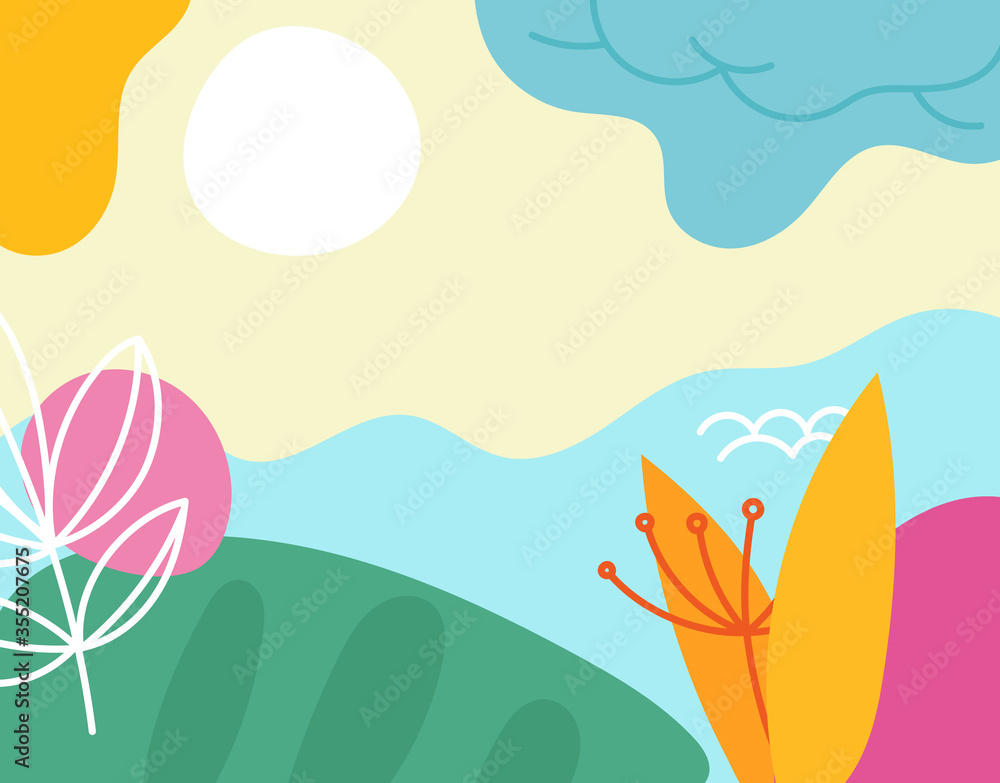 Poster artistic vector wallpaper. abstract backgriund with color hand drawn geometric shapes