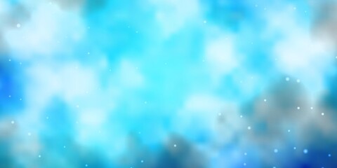 Light BLUE vector background with colorful stars. Blur decorative design in simple style with stars. Pattern for websites, landing pages.