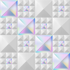 Trendy Seamless Rivet Pattern, White & Holographic
