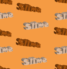 pattern on a peach background, 3d letters, text - slime, vector, vector illustration