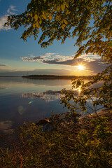 Sunset over the Volga River