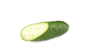 Half of cucumber isolated on white background.