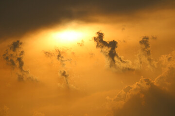 Spectacular colorful views of sky at the time of Sun set