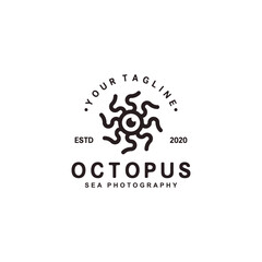 photography underwater logo vector illustration