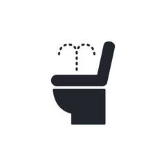 toilet with bidet icon, vector illustration - obrazy, fototapety, plakaty