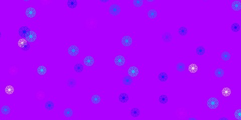 Light Pink, Blue vector natural artwork with flowers.