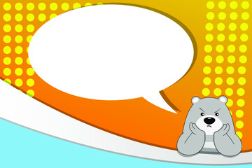 vector illustration of an abstract background with speech bubble and teddy bear 