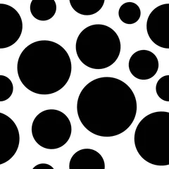 Tapeten Nahtloses abstraktes Muster von Kreisen und von Punkten auf Weiß. Dekorative Tapete, gut zum Bedrucken. © Ne Mariya