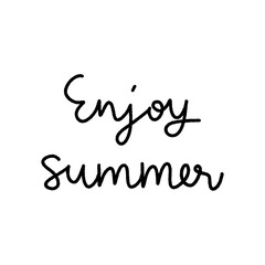 Enjoy summer hand lettering on white background
