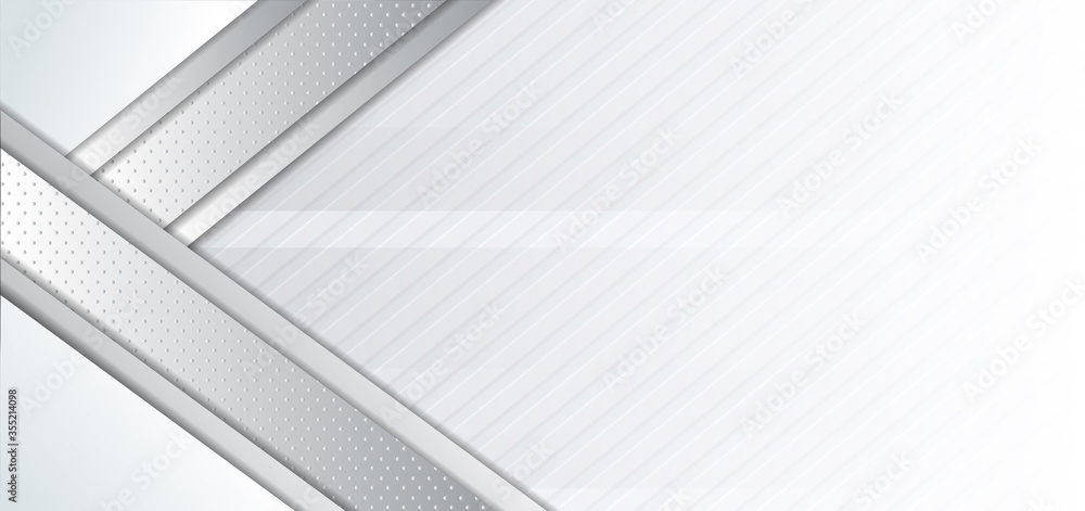 Poster abstract banner modern design white and gray overlapping background and texture.