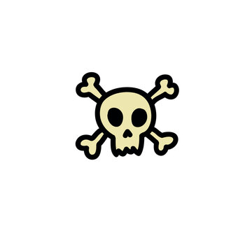 skull doodle icon doodle icon, vector illustration
