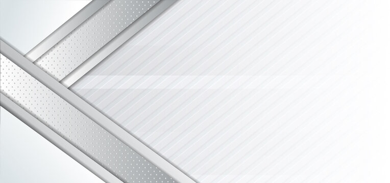 Abstract banner modern design white and gray overlapping background and texture.