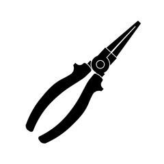Technical electric long nose pliers icon