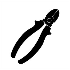 Side cutter diagonal wire cutting pliers icon