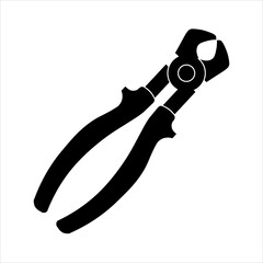 Technical electric end cutting pliers icon