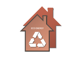 The concept of an energy-efficient home, nature conservation and pollution. Eco home icon. Vector illustration