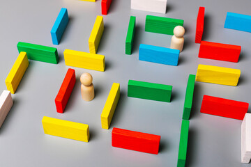 Concept of man in maze, business strategy, search for analytics ideas