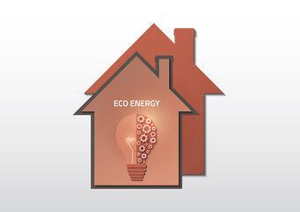 The concept of an energy-efficient home, nature conservation and pollution. Eco home icon. Vector illustration