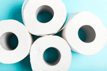 Four white toilet paper