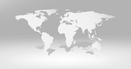 Fototapeta na wymiar Vector World Map Idea Icon On a gray background