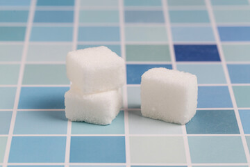 Photograph pure white cube sugar