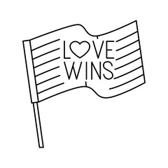 Isolated love wins inside lgtbi flag vector design