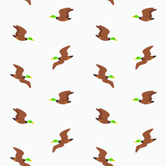 Cartoon happy duck - simple trendy pattern with bird. Flat vector illustration.