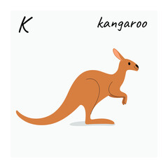Cartoon kangaroo - cute character for children. Vector illustration in cartoon style.