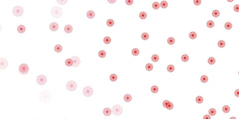 Light Red vector natural backdrop with flowers.