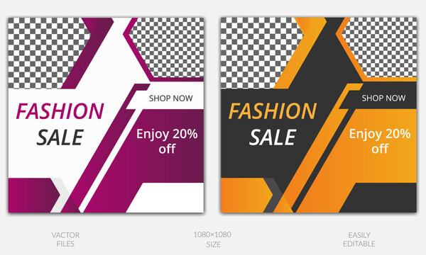 Colorful Fashion Sale Discount Social Media Poster Template