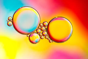 Colorful bubbles in water
