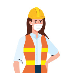 Female constructer with mask vector design