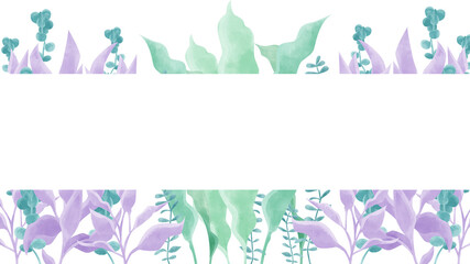 水草の水彩手書き背景イラスト