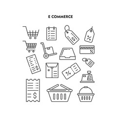 Fototapeta premium Set of E Comerce Shop Icon, E Comerce Shop Logo/Vector