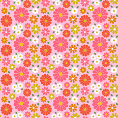 retro seamless floral vector background pattern