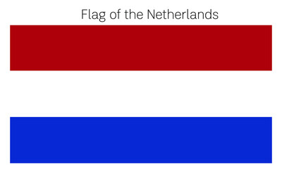 Netherlands flag in white background vector