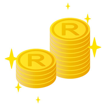The South African Rand currency symbol coins