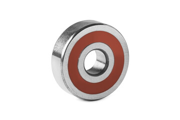 steel bearing on isolated white background. Part of mechanism.
