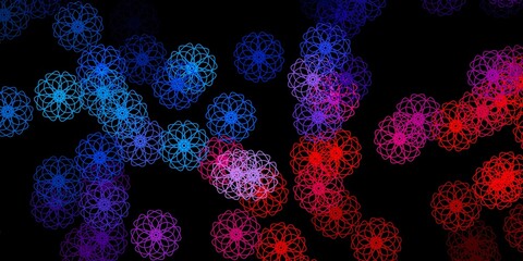 Dark Blue, Red vector pattern with abstract shapes.