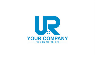 UR initial logo template vector icon with with silhouettes of roofs and windows, for all businesses in housing, apartments, roofing, constructions and others