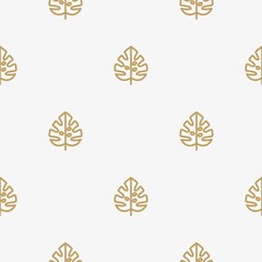Seamless pattern with tropical leaves