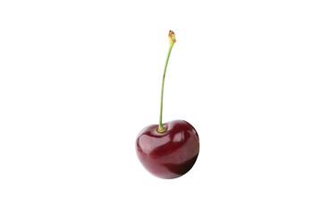 Sweet cherry isolated on a white background. Close-up. Top view.