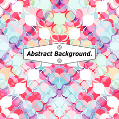 Bright abstract mosaic background of curly fragments, colored wavy lines and rhombs. Excellent as a background for the production of any printed product, advertising, or other design.