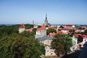 Top view on the beautiful historical city Tallinn