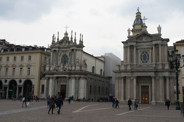 Fototapeta na wymiar Italy - Turin, San Carlo Square, March 2018