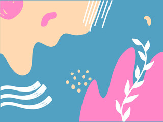 Hand drawn abstract Pop Memphis Background.Applicable for brochures, posters, banners and covers.