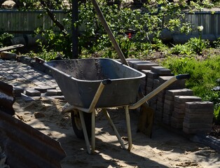 wheelbarrow in the garden