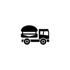 Food delivery icon in black solid flat design icon isolated on white background