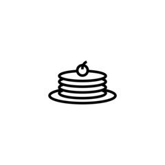 Pancake vector icon in linear, outline icon isolated on white background