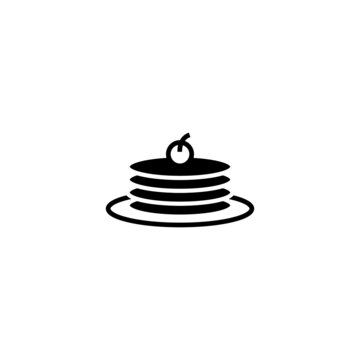 recommend clip art: Pancake vector icon in black solid flat design icon isolated on white background